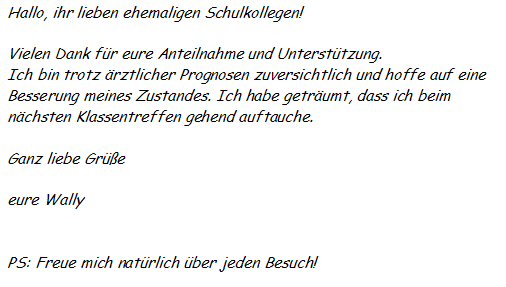 Brief von Waltraud Fuchs (ehem. Gassner)
